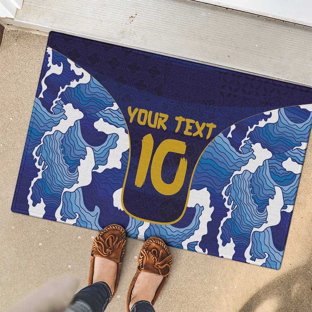 Custom Japan Pacific Rugby 2024 Rubber Doormat Japanese Traditional Pattern and Sea Waves - Wonder Print Shop