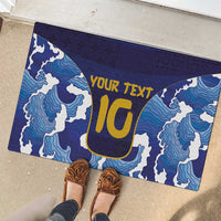 Custom Japan Pacific Rugby 2024 Rubber Doormat Japanese Traditional Pattern and Sea Waves - Wonder Print Shop