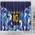 Custom Japan Pacific Rugby 2024 Shower Curtain Japanese Traditional Pattern and Sea Waves