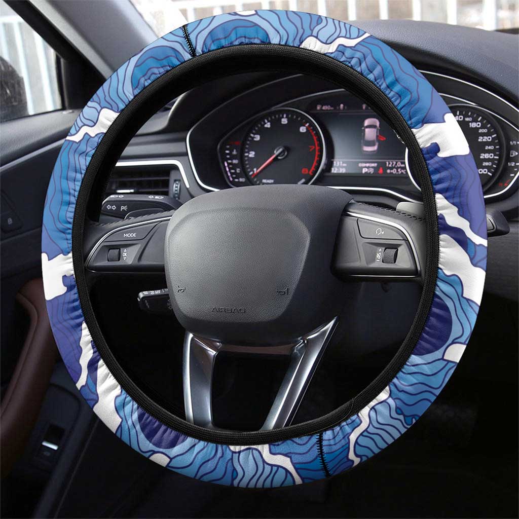 Japan Pacific Rugby 2024 Steering Wheel Cover Japanese Traditional Pattern and Sea Waves - Wonder Print Shop