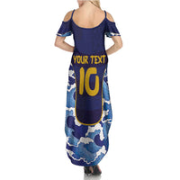 Custom Japan Pacific Rugby 2024 Summer Maxi Dress Japanese Traditional Pattern and Sea Waves - Wonder Print Shop