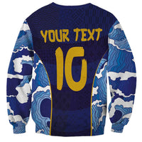 Custom Japan Pacific Rugby 2024 Sweatshirt Japanese Traditional Pattern and Sea Waves - Wonder Print Shop