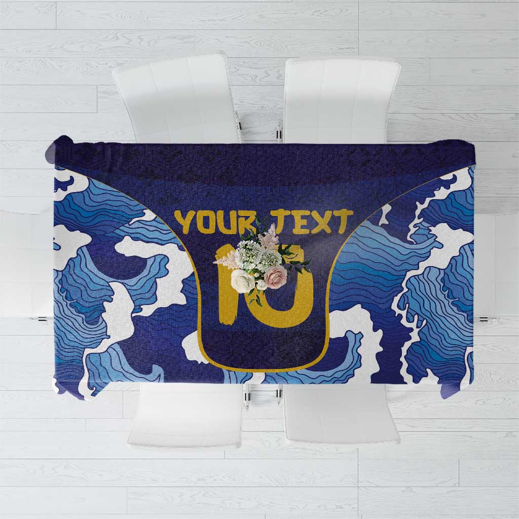 Custom Japan Pacific Rugby 2024 Tablecloth Japanese Traditional Pattern and Sea Waves - Wonder Print Shop