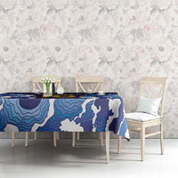 Custom Japan Pacific Rugby 2024 Tablecloth Japanese Traditional Pattern and Sea Waves - Wonder Print Shop
