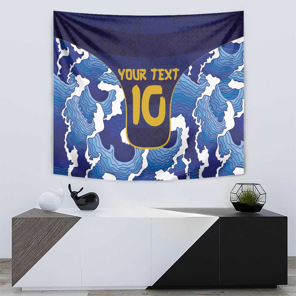 Custom Japan Pacific Rugby 2024 Tapestry Japanese Traditional Pattern and Sea Waves - Wonder Print Shop