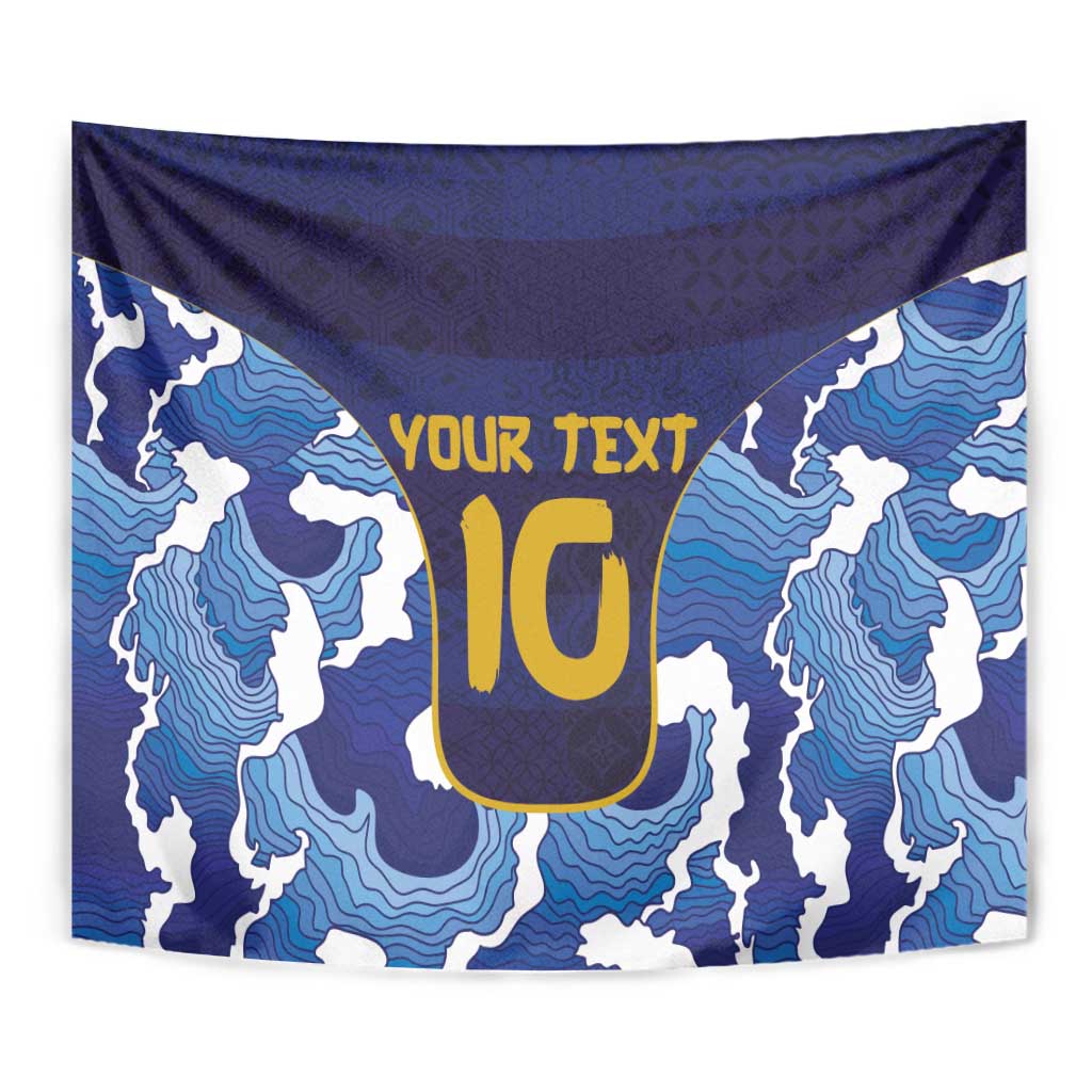 Custom Japan Pacific Rugby 2024 Tapestry Japanese Traditional Pattern and Sea Waves - Wonder Print Shop