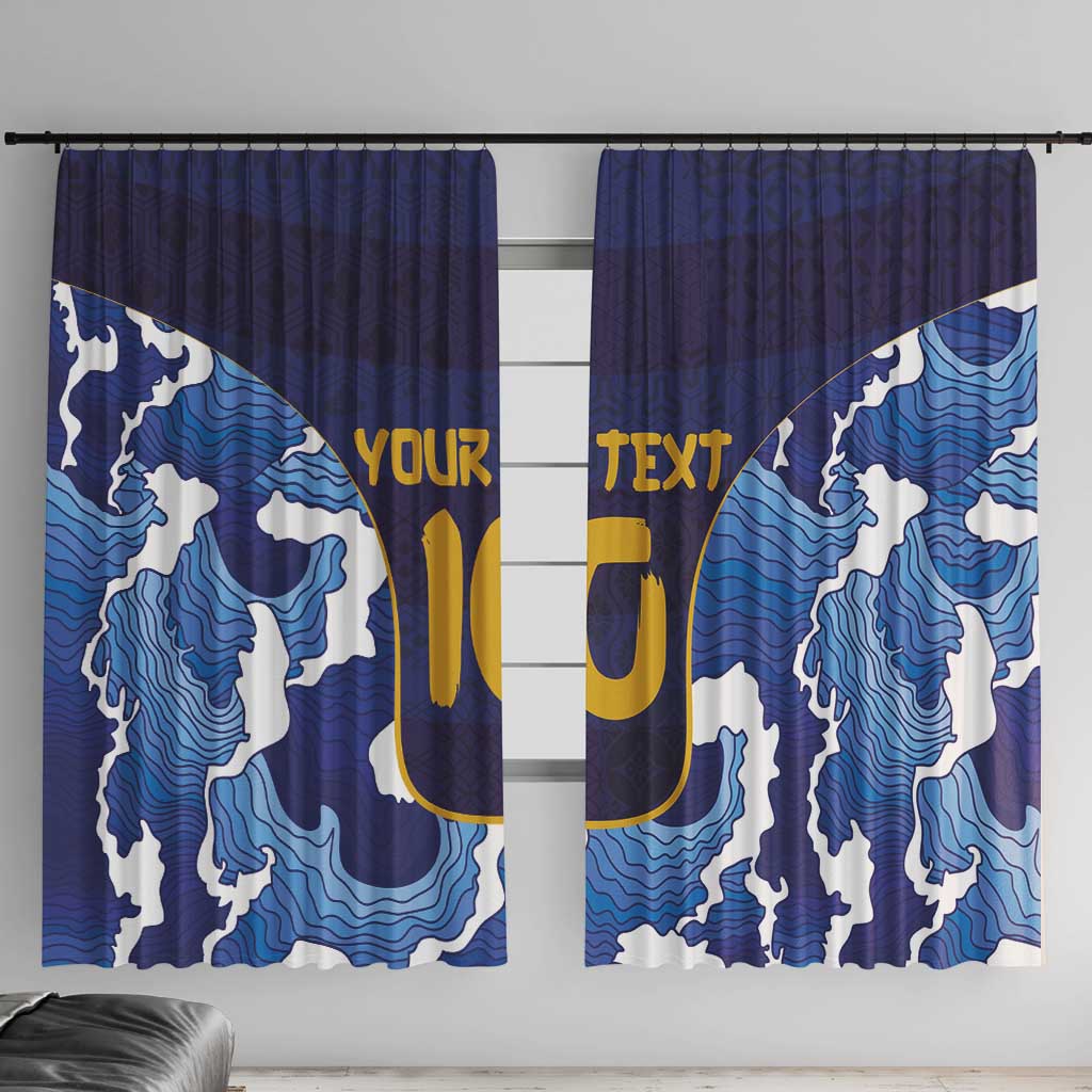 Custom Japan Pacific Rugby 2024 Window Curtain Japanese Traditional Pattern and Sea Waves - Wonder Print Shop
