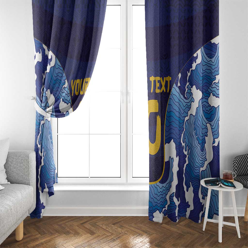 Custom Japan Pacific Rugby 2024 Window Curtain Japanese Traditional Pattern and Sea Waves - Wonder Print Shop
