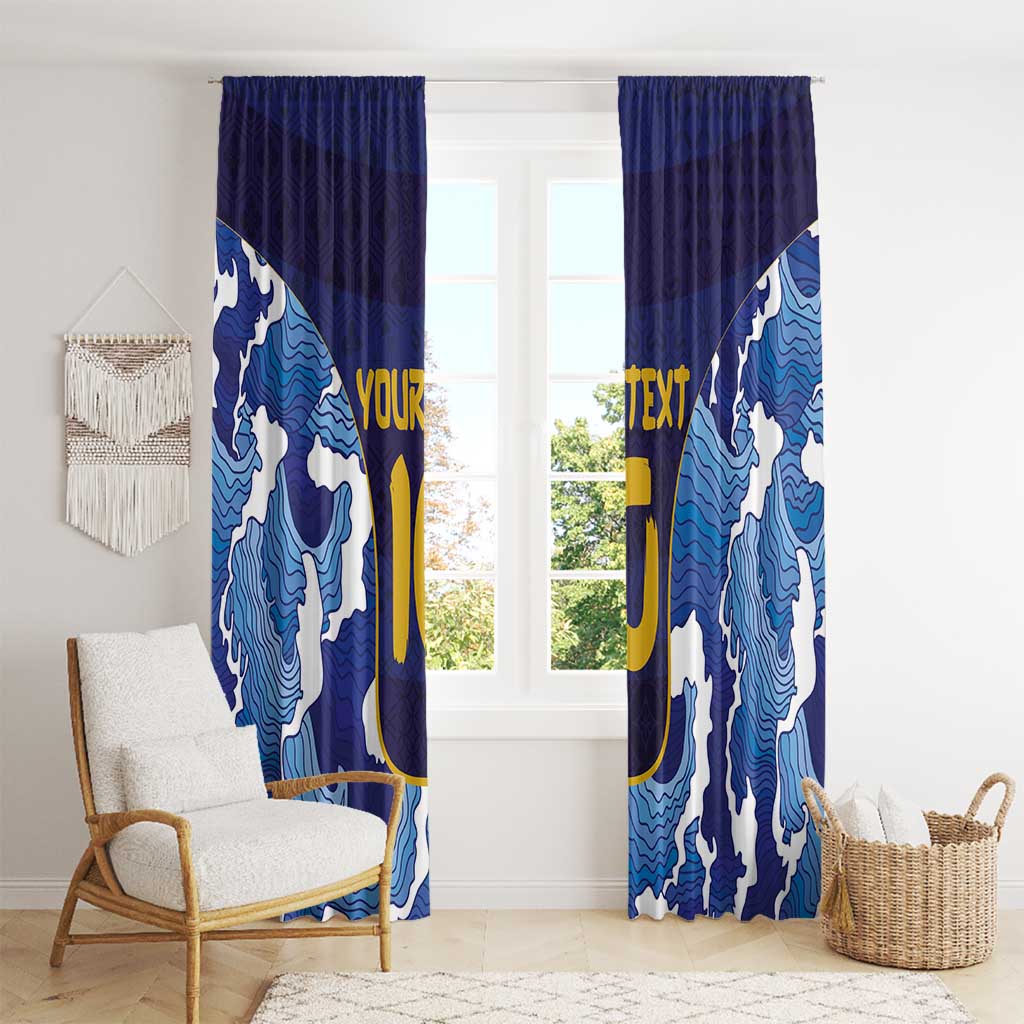 Custom Japan Pacific Rugby 2024 Window Curtain Japanese Traditional Pattern and Sea Waves - Wonder Print Shop