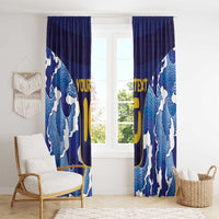 Custom Japan Pacific Rugby 2024 Window Curtain Japanese Traditional Pattern and Sea Waves - Wonder Print Shop