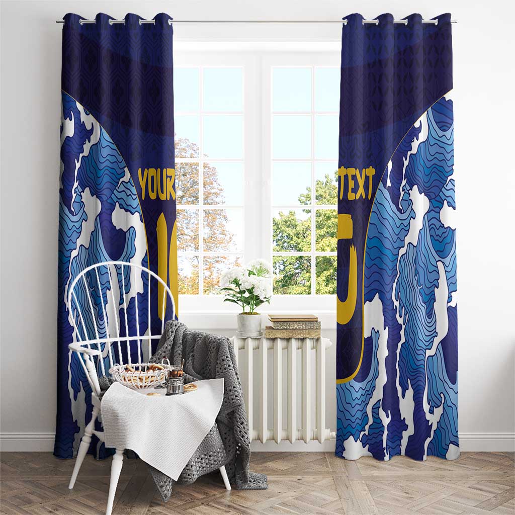 Custom Japan Pacific Rugby 2024 Window Curtain Japanese Traditional Pattern and Sea Waves - Wonder Print Shop