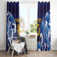 Custom Japan Pacific Rugby 2024 Window Curtain Japanese Traditional Pattern and Sea Waves - Wonder Print Shop