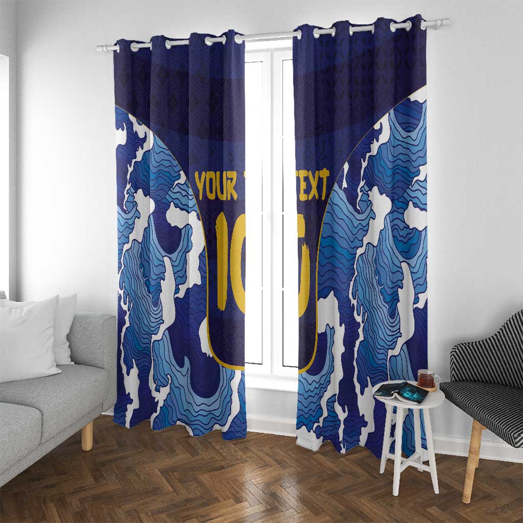 Custom Japan Pacific Rugby 2024 Window Curtain Japanese Traditional Pattern and Sea Waves - Wonder Print Shop