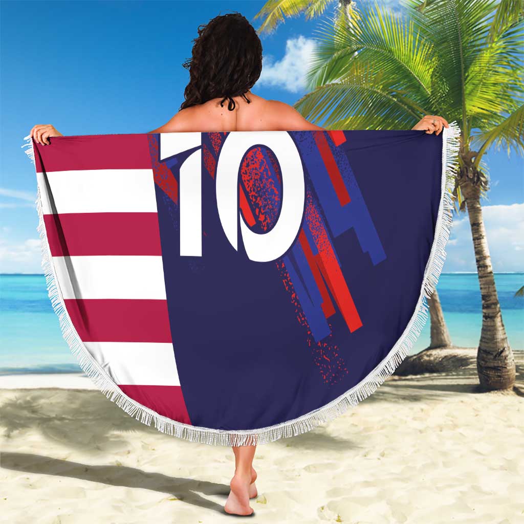 Custom United States Pacific Rugby 2024 Beach Blanket The Eagle and USA Flag Style - Wonder Print Shop