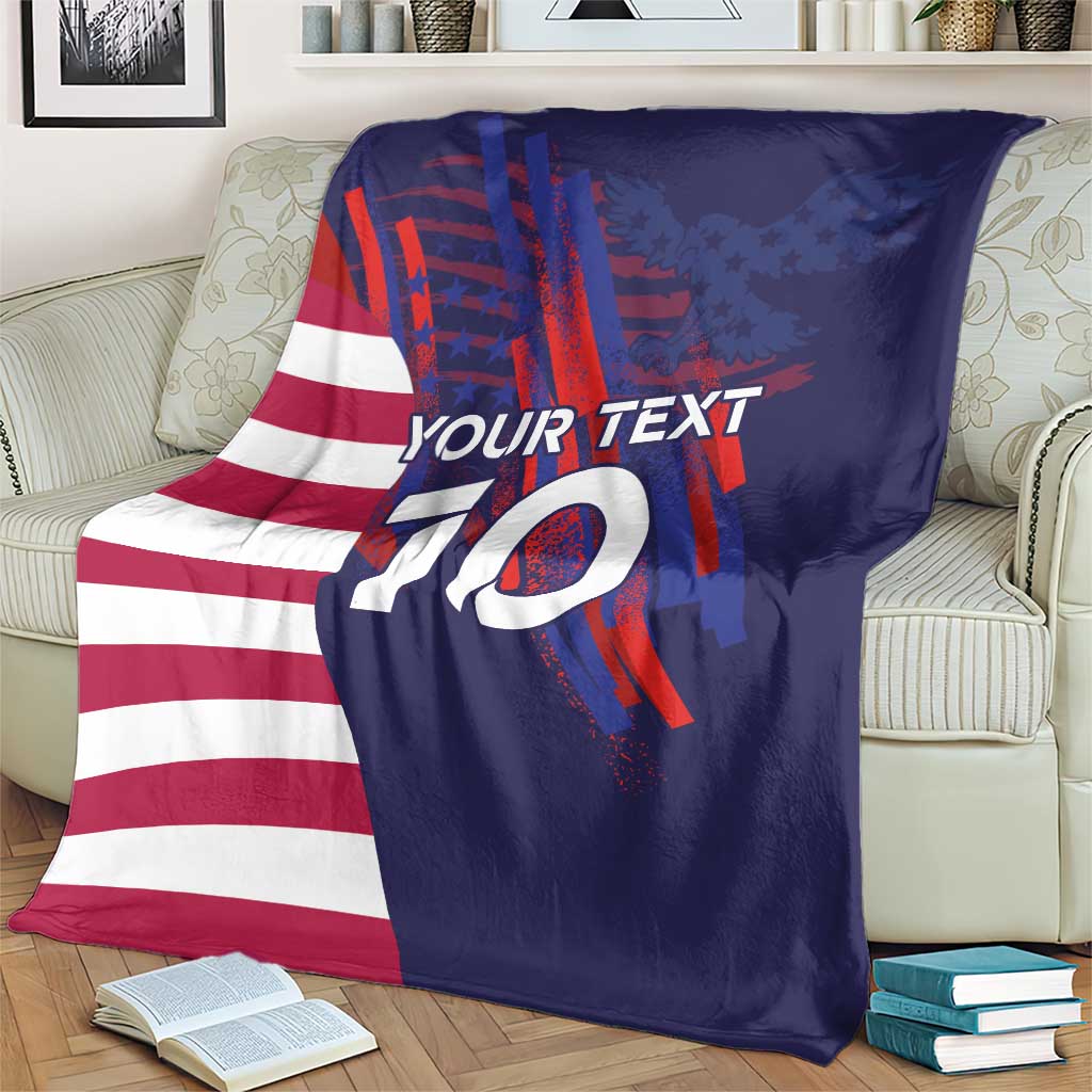 Custom United States Pacific Rugby 2024 Blanket The Eagle and USA Flag Style