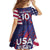 Custom United States Pacific Rugby 2024 Family Matching Off The Shoulder Long Sleeve Dress and Hawaiian Shirt The Eagle and USA Flag Style - Wonder Print Shop