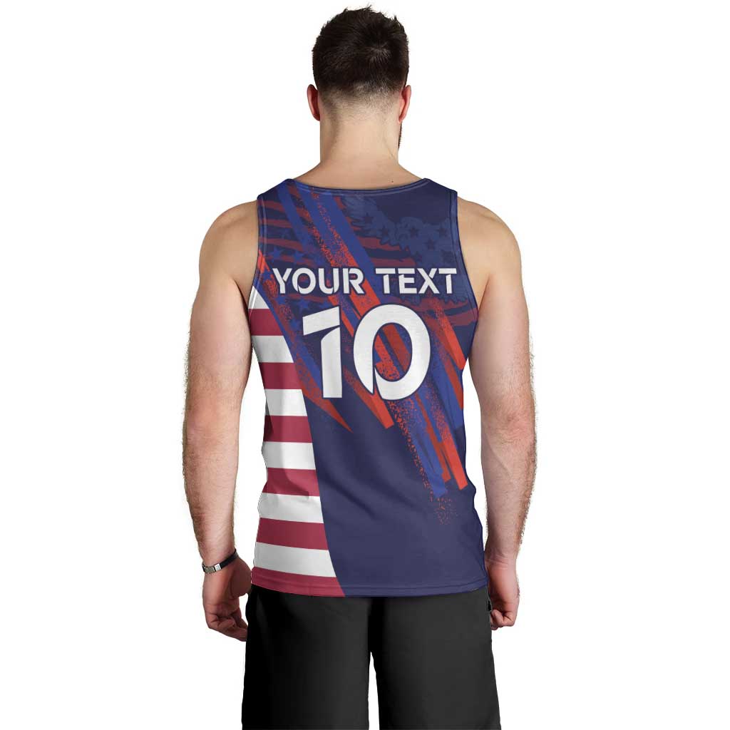 Custom United States Pacific Rugby 2024 Men Tank Top The Eagle and USA Flag Style - Wonder Print Shop