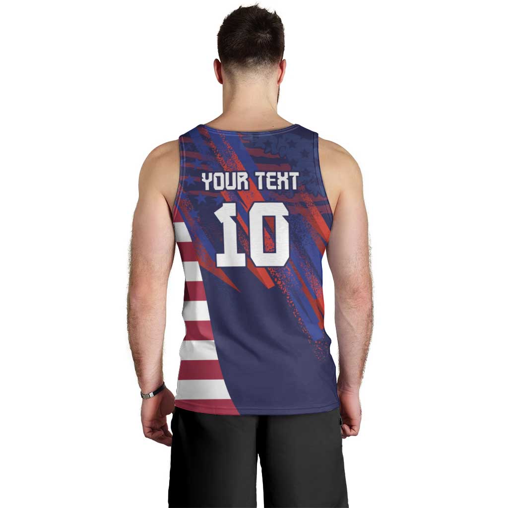 Custom United States Pacific Rugby 2024 Men Tank Top The Eagle and USA Flag Style LT03