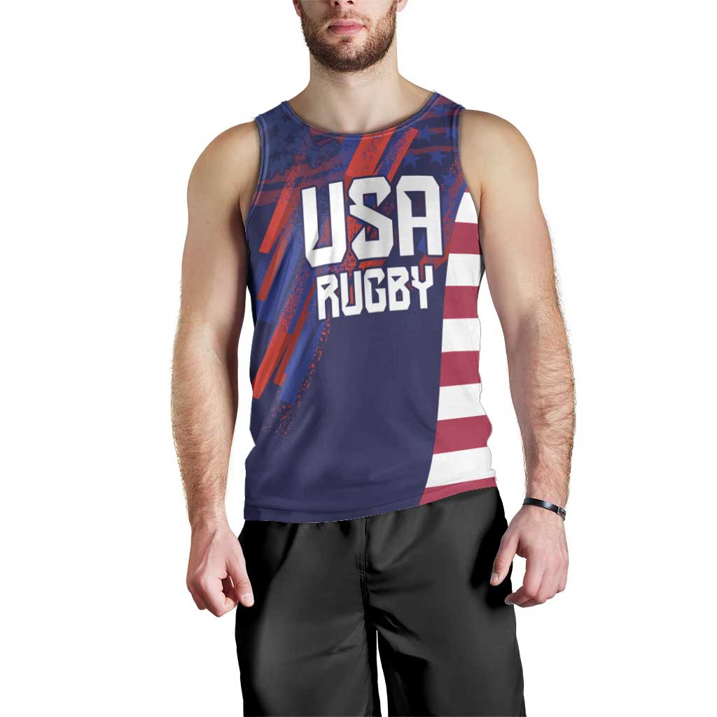 Custom United States Pacific Rugby 2024 Men Tank Top The Eagle and USA Flag Style LT03