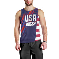 Custom United States Pacific Rugby 2024 Men Tank Top The Eagle and USA Flag Style LT03