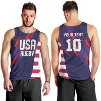 Custom United States Pacific Rugby 2024 Men Tank Top The Eagle and USA Flag Style LT03