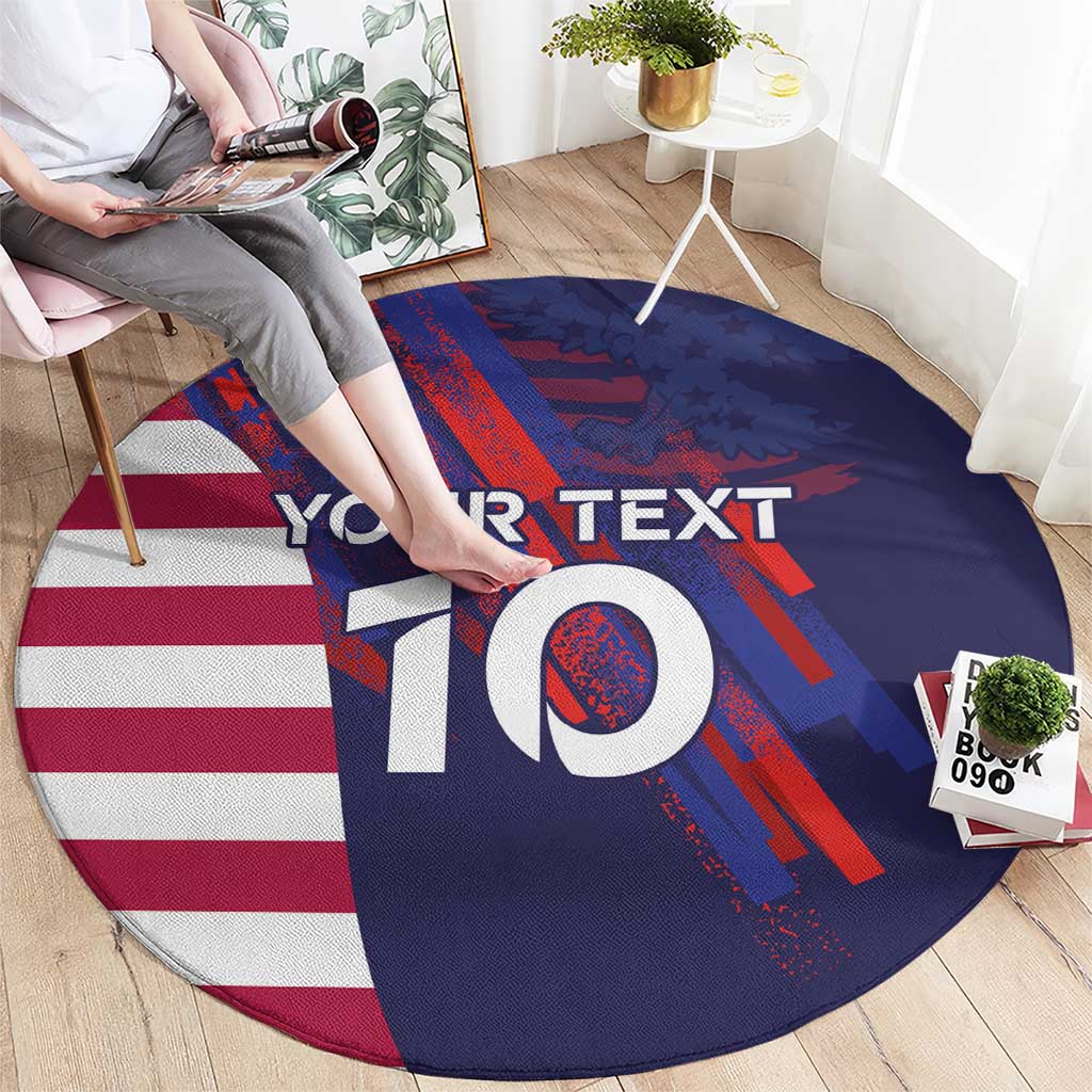 Custom United States Pacific Rugby 2024 Round Carpet The Eagle and USA Flag Style