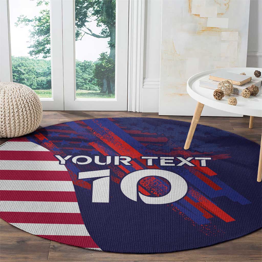 Custom United States Pacific Rugby 2024 Round Carpet The Eagle and USA Flag Style