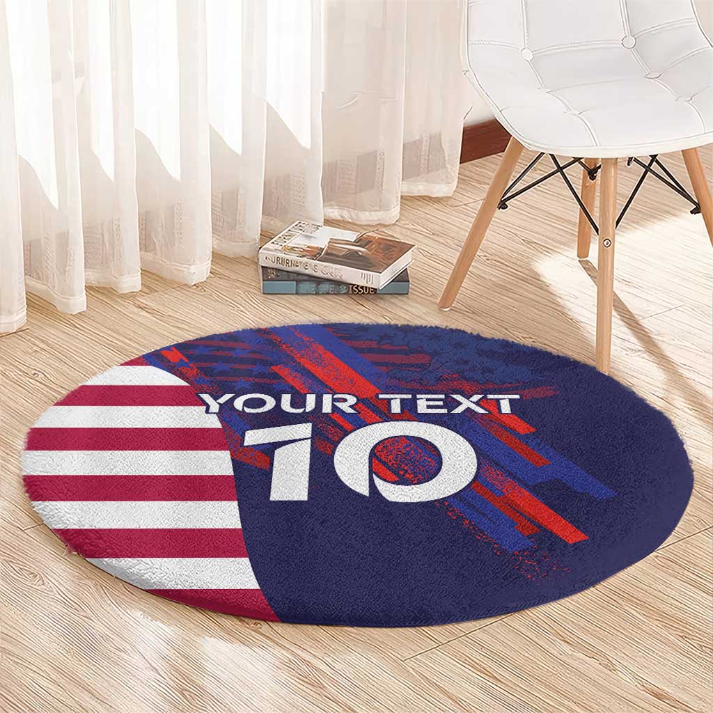 Custom United States Pacific Rugby 2024 Round Carpet The Eagle and USA Flag Style