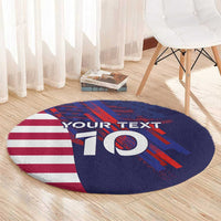 Custom United States Pacific Rugby 2024 Round Carpet The Eagle and USA Flag Style