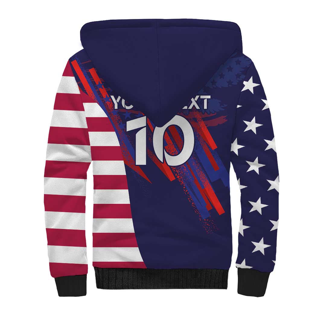 Custom United States Pacific Rugby 2024 Sherpa Hoodie The Eagle and USA Flag Style - Wonder Print Shop