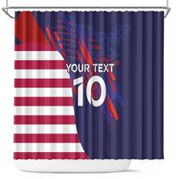 Custom United States Pacific Rugby 2024 Shower Curtain The Eagle and USA Flag Style
