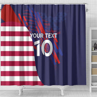 Custom United States Pacific Rugby 2024 Shower Curtain The Eagle and USA Flag Style