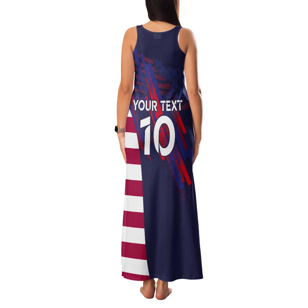 Custom United States Pacific Rugby 2024 Tank Maxi Dress The Eagle and USA Flag Style - Wonder Print Shop