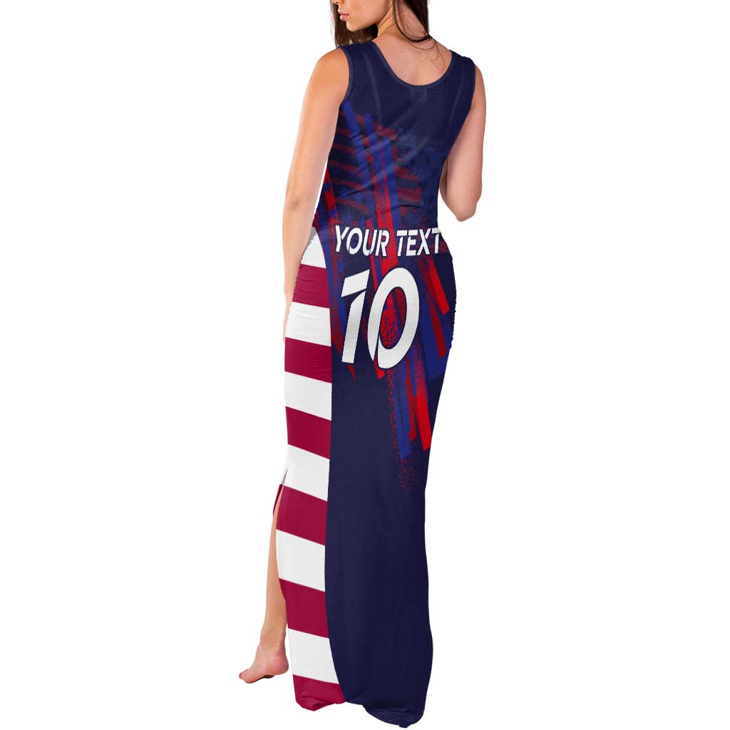 Custom United States Pacific Rugby 2024 Tank Maxi Dress The Eagle and USA Flag Style - Wonder Print Shop