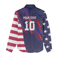 Custom United States Pacific Rugby 2024 Women Casual Shirt The Eagle and USA Flag Style LT03