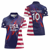 Custom United States Pacific Rugby 2024 Women Polo Shirt The Eagle and USA Flag Style - Wonder Print Shop