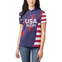 Custom United States Pacific Rugby 2024 Women Polo Shirt The Eagle and USA Flag Style - Wonder Print Shop
