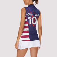 Custom United States Pacific Rugby 2024 Women Sleeveless Polo Shirt The Eagle and USA Flag Style - Wonder Print Shop