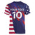 Custom United States Pacific Rugby 2024 Women V-Neck T-Shirt The Eagle and USA Flag Style - Wonder Print Shop