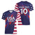 Custom United States Pacific Rugby 2024 Women V-Neck T-Shirt The Eagle and USA Flag Style - Wonder Print Shop