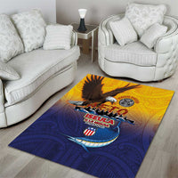 American Samoa Fautasi Area Rug Bald Eage and Sailfish with Kakau Motifs - Wonder Print Shop