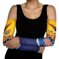 American Samoa Fautasi Arm Sleeves Bald Eage and Sailfish with Kakau Motifs - Wonder Print Shop