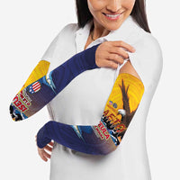 American Samoa Fautasi Arm Sleeves Bald Eage and Sailfish with Kakau Motifs - Wonder Print Shop