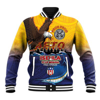American Samoa Fautasi Baseball Jacket Bald Eage and Sailfish with Kakau Motifs - Wonder Print Shop