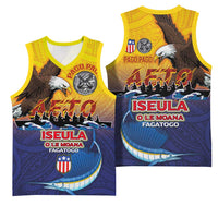 American Samoa Fautasi Basketball Jersey Bald Eage and Sailfish with Kakau Motifs - Wonder Print Shop