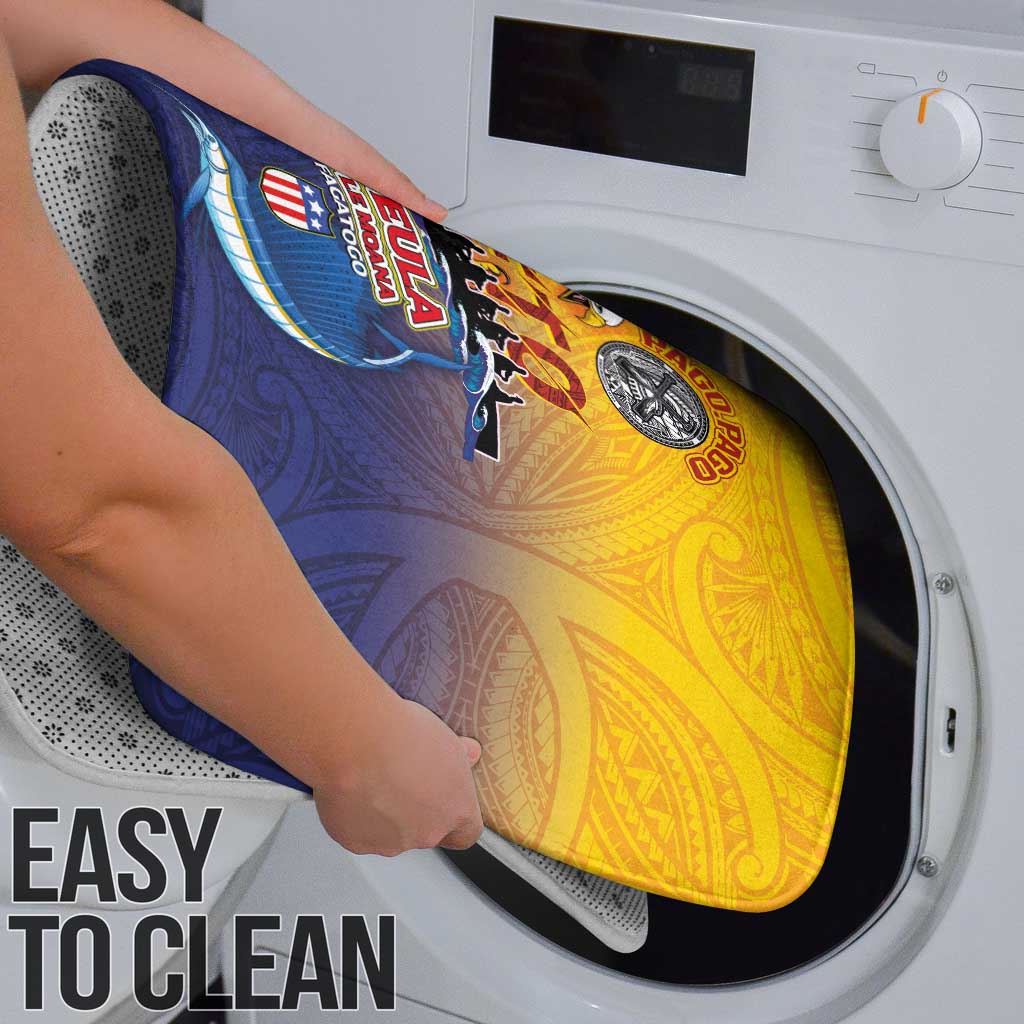 American Samoa Fautasi Bathroom Set Bald Eage and Sailfish with Kakau Motifs - Wonder Print Shop