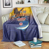 American Samoa Fautasi Blanket Bald Eage and Sailfish with Kakau Motifs - Wonder Print Shop