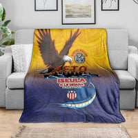 American Samoa Fautasi Blanket Bald Eage and Sailfish with Kakau Motifs - Wonder Print Shop