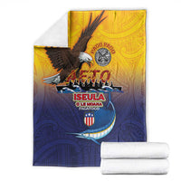 American Samoa Fautasi Blanket Bald Eage and Sailfish with Kakau Motifs - Wonder Print Shop