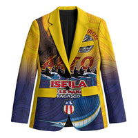 American Samoa Fautasi Blazer Bald Eage and Sailfish with Kakau Motifs - Wonder Print Shop